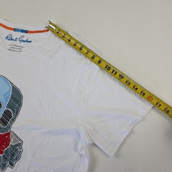 Robert Graham Men Roseland Short Sleeve Knit Graphic T Shirt In White Color 3XL - Picture 10 of 12